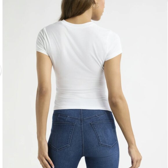 Sofia Jeans Women's Ruched Side Tee with Short Sleeves WHITE NEW XL - Picture 10 of 12